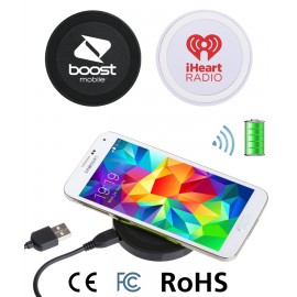 Union Printed, QI Wireless Charger Pad - 1-Color Print with Logo