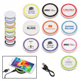 10w White Qi Wireless Puck Smartphone Charging Pad with Logo  10w White Qi Wireless Puck Smartphone Charging Pad with Logo