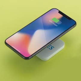 Space saver desktop wireless charging pad with Logo  Space saver desktop wireless charging pad with Logo