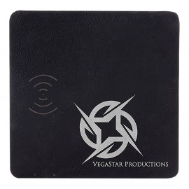 Personalized Black-Silver Charging Pad with USB Cord, Laserable Leatherette  Personalized Black-Silver Charging Pad with USB Cord, Laserable Leatherette