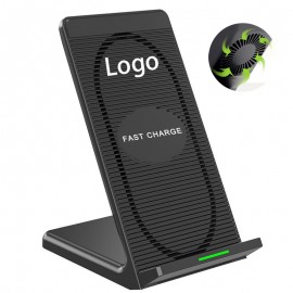 Fast Charging Wireless Charger with Built-in Fan with Logo