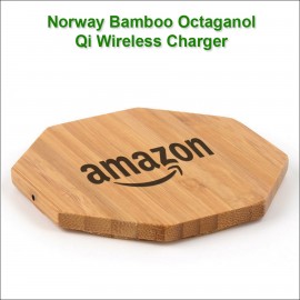 Customized Norway Bamboo "Eco Friendly" Qi Wireless Charging 10 Watts Pad - Octagonal  Customized Norway Bamboo "Eco Friendly" Qi Wireless Charging 10 Watts Pad - Octagonal