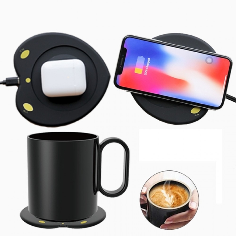 2-in-1 Smart Coffee Mug Warmer with Wireless Charger with Logo