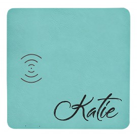 Custom Teal Charging Pad with USB Cord, Laserable Leatherette