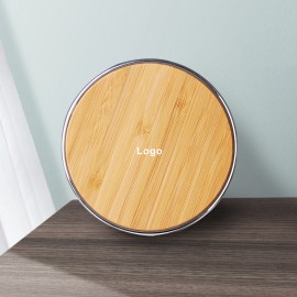 Bamboo Wireless Charger Pad 15W with Logo  Bamboo Wireless Charger Pad 15W with Logo