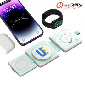 Promotional Cypress 3 in 1 MagSafe Foldable Wireless Charger-15W wireless charger  Promotional Cypress 3 in 1 MagSafe Foldable Wireless Charger-15W wireless charger