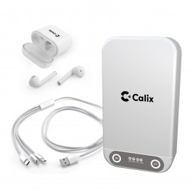 Custom Sanitizer Box with 10W Wireless Charging and Qi charging TWS & 3-in-1 cable set  Custom Sanitizer Box with 10W Wireless Charging and Qi charging TWS & 3-in-1 cable set