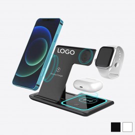 2 in 1 Fast Smartphone Qi Wireless Charger with Logo