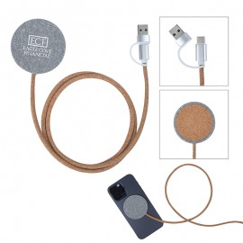 Ashford 10W RPET & Cork Wireless Charging Pad with Logo  Ashford 10W RPET & Cork Wireless Charging Pad with Logo