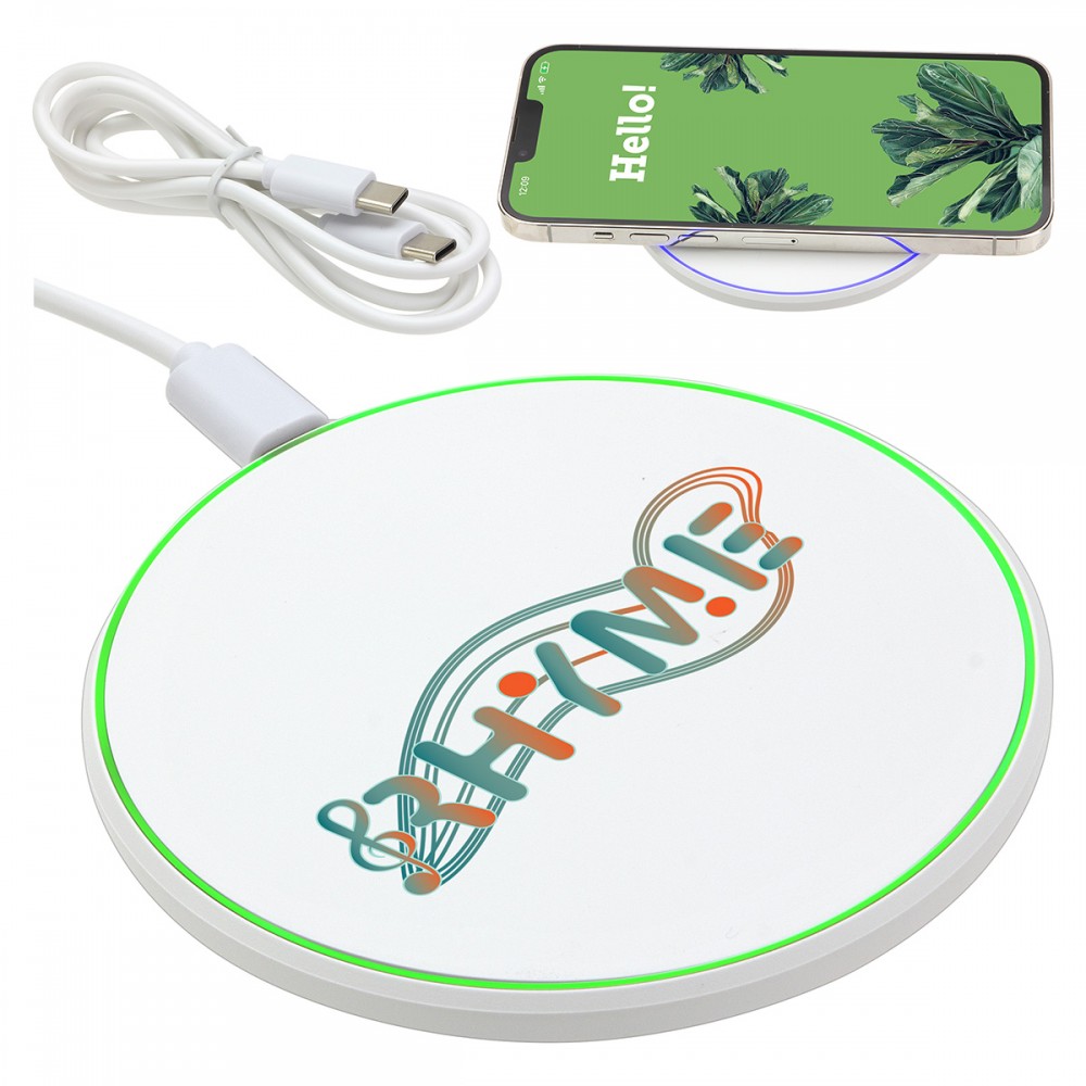 Power Ring 15W Wirelesss Charger with Ambient Light with Logo