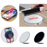 4'' Dia 10W Wireless Charger Thin Aluminum Fast Charging Pad (NO AC Adapter) with Logo