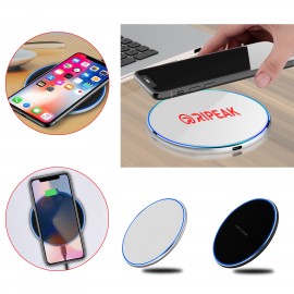 4'' Dia 10W Wireless Charger Thin Aluminum Fast Charging Pad (NO AC Adapter) with Logo  4