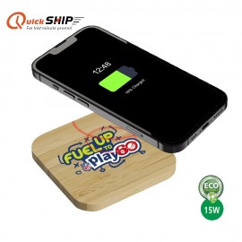 Paso 15W Bamboo Eco-Friendly Wireless Charger-15W wireless charger with Logo  Paso 15W Bamboo Eco-Friendly Wireless Charger-15W wireless charger with Logo