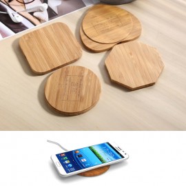 Logo Branded Wood Or Bamboo QI Wireless Phone Charger