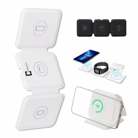 3 in 1 Foldable Wireless Magnetic Charger with Logo