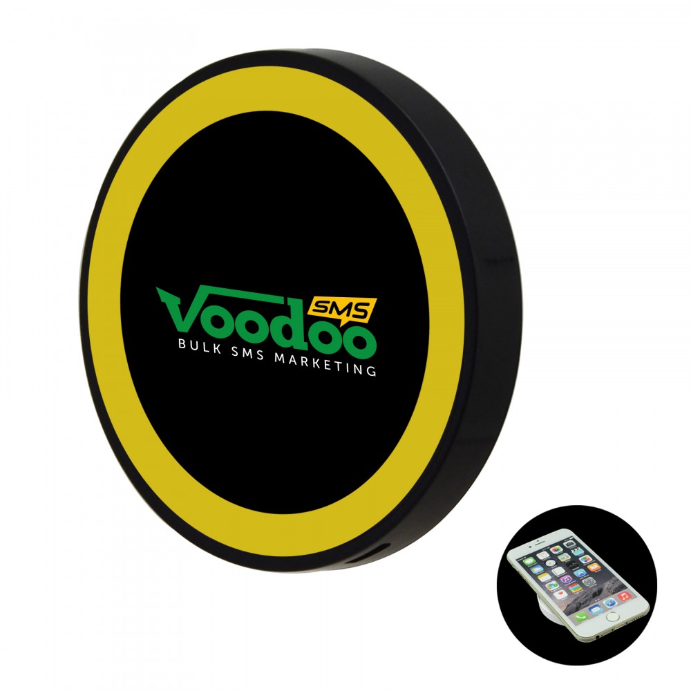 Mambo Wireless Charging Pad (Yellow) with Logo