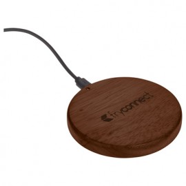 FSC 100% Wood Wireless Charging Pad with Logo  FSC 100% Wood Wireless Charging Pad with Logo