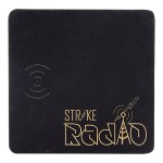 Black-Gold Charging Pad with USB Cord, Laserable Leatherette with Logo