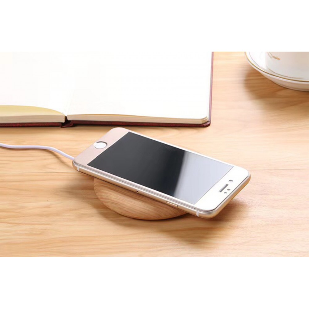 Portable Qi Wireless Charge Wooden Wireless Charging Pad 5W with Logo