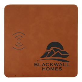 Rawhide Charging Pad with USB Cord, Laserable Leatherette with Logo
