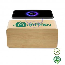 Custom Clement Eco-Friendly Alarm Clock and Wireless Charger-10W  Custom Clement Eco-Friendly Alarm Clock and Wireless Charger-10W