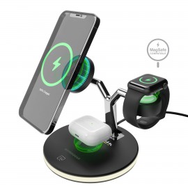 HyperGear MaxCharge 3-in-1 MagSafe Wireless Charging Stand with Logo  HyperGear MaxCharge 3-in-1 MagSafe Wireless Charging Stand with Logo