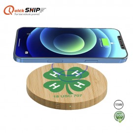Promotional Parkfield 15W Bamboo Eco-Friendly Wireless Charger-15W wireless charger