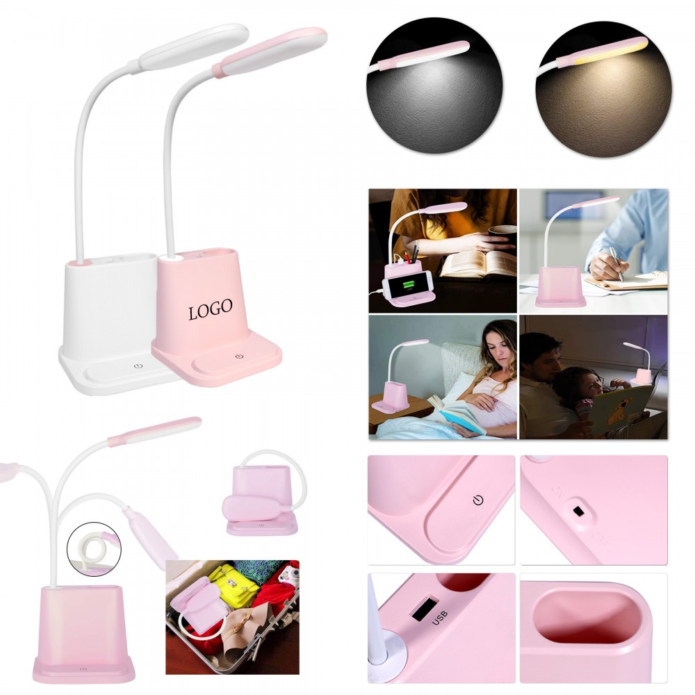 4 in 1 Multi-function LED Desk Lamp with Logo