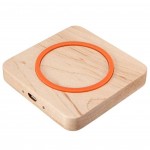 Promotional Wooden Square Qi Wireless Fast Charger Charging Pad