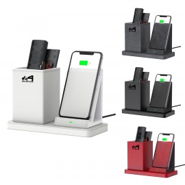 Wireless Charger Desktop Organizer with Logo