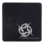 Black/SilverCharging Pad with USB Cord, Laserable Leatherette