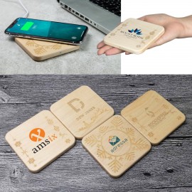 Bamboo Eco Qi Wireless Charger with Logo  Bamboo Eco Qi Wireless Charger with Logo