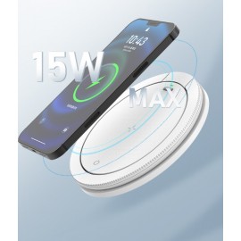 3 in 1 Desk Lamp 15W Wireless Charger W/Adjustable Phone Stand Fast Charging Pad with Logo