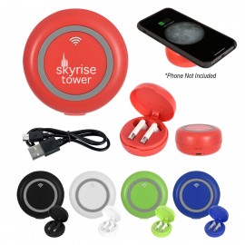 Tempo True Wireless Earbuds & Charging Base with Logo  Tempo True Wireless Earbuds & Charging Base with Logo