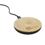 Bamboo Universal Wireless Charging Pad with Logo