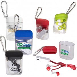 Budget Wireless Earbuds in Carabiner Case with Logo  Budget Wireless Earbuds in Carabiner Case with Logo