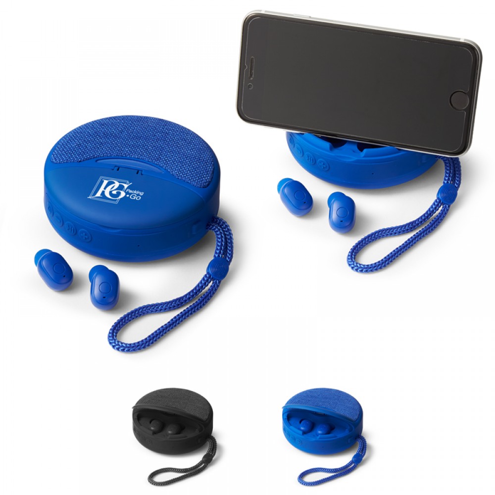 Duo Wireless Earbuds & Speaker with Logo Duo Wireless Earbuds & Speaker with Logo