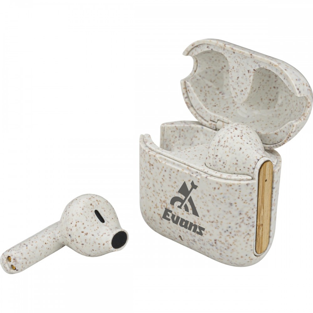 Promotional EarthTrendz Wheat Straw & Bamboo Earbuds & Case Promotional EarthTrendz Wheat Straw & Bamboo Earbuds & Case