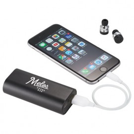 Metal True Wireless Earbuds and Power Bank with Logo