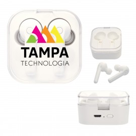 Evolve Wireless Earbuds With Charging Base with Logo  Evolve Wireless Earbuds With Charging Base with Logo