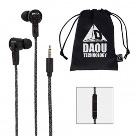 Krypton Wired Earbuds With Pouch with Logo