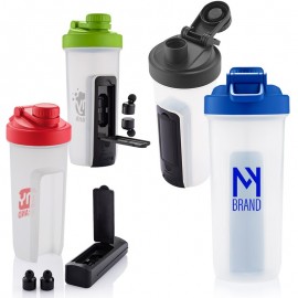 Custom 20 Oz. Shaker Fitness Bottle w/Wireless Earbuds