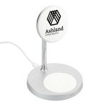 MagClick Dual Fast Wireless Charging Stand w/Base with Logo