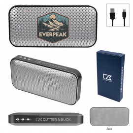 Personalized Cutter & Buck Aluminum Suede Speaker And Power Bank