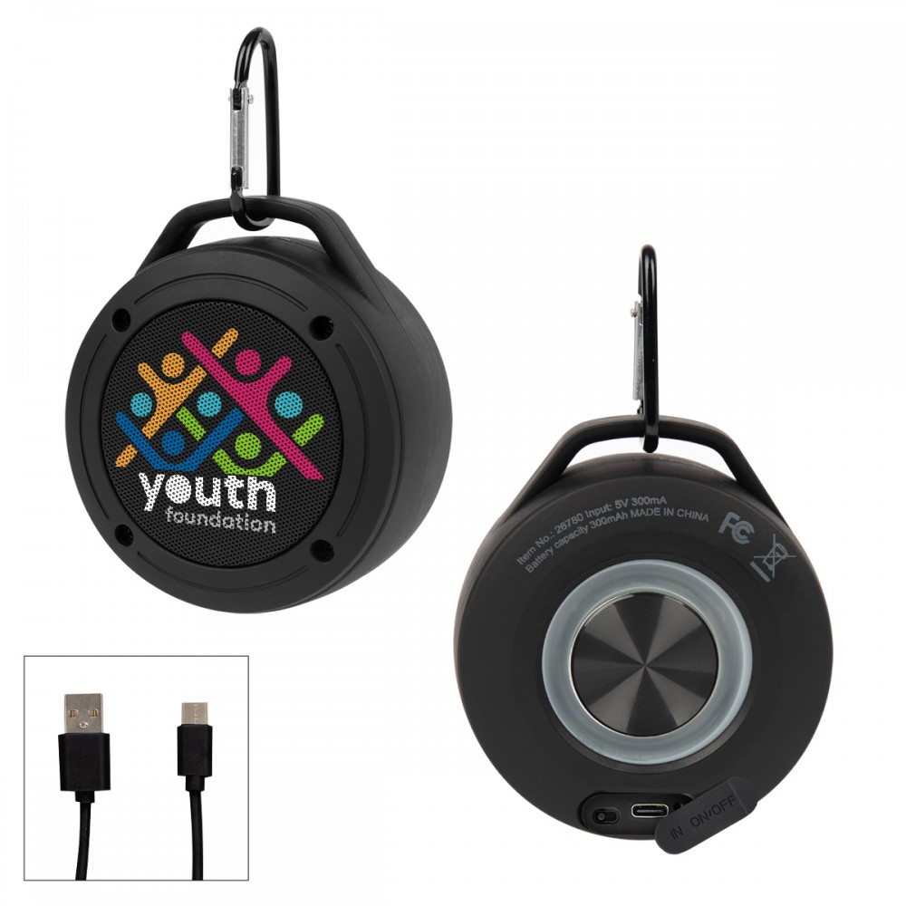 Logo Branded Water Resistant Speaker Carabiner 2.0