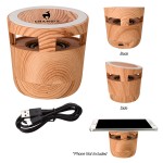 Promotional Woodgrain Wireless Charging Pad And Speaker 2.0