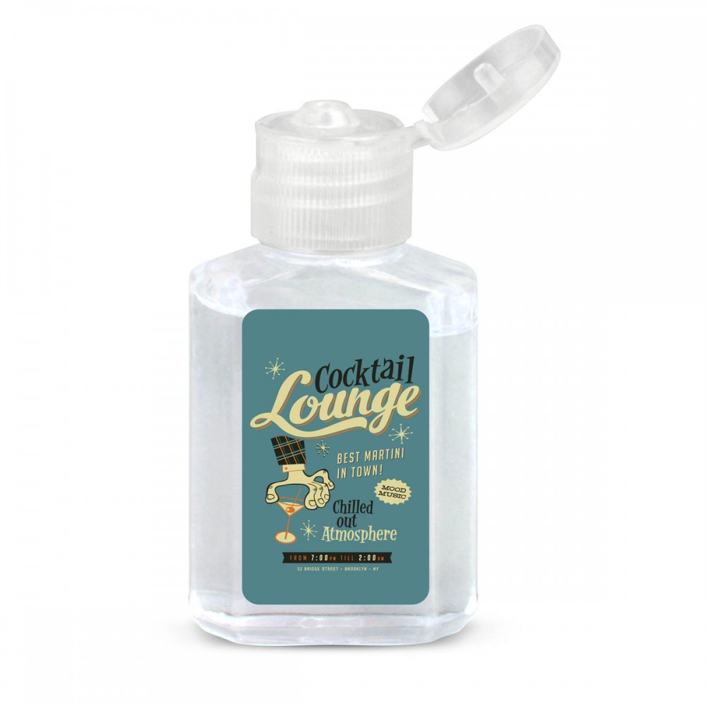 Customized Hand Sanitizer Gel: 1 oz Rectangle Bottle