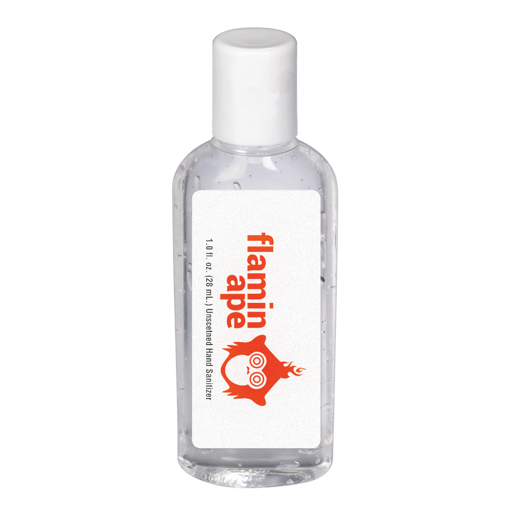 Personalized 1 Oz. Clear Gel Sanitizer In Oval Bottle