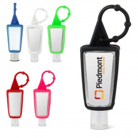 1oz. Hand Sanitizer w/Removable Silicone Carabiner with Logo  1oz. Hand Sanitizer w/Removable Silicone Carabiner with Logo