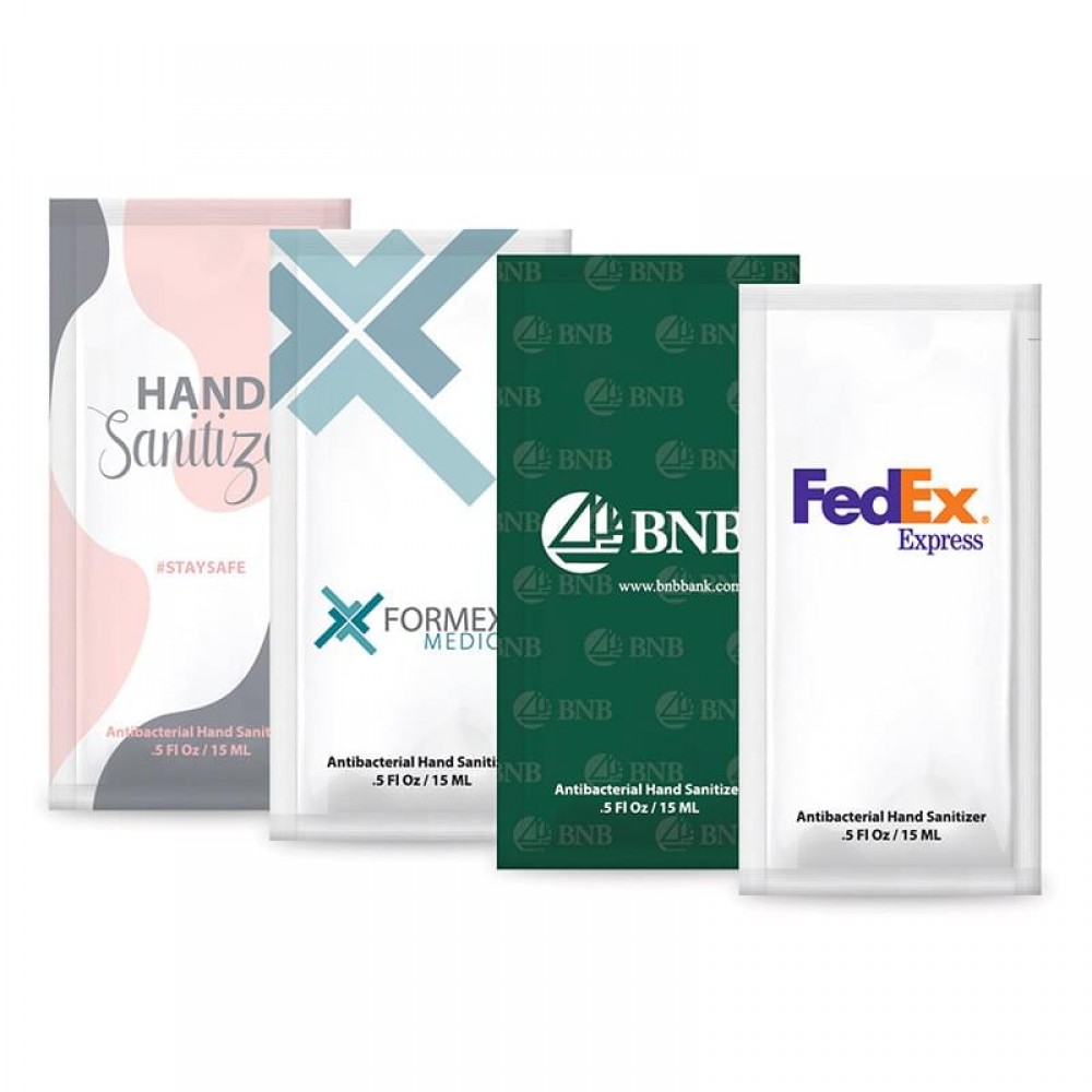 1/2 fl oz Instant Hand Sanitizer Gel Pack with Logo